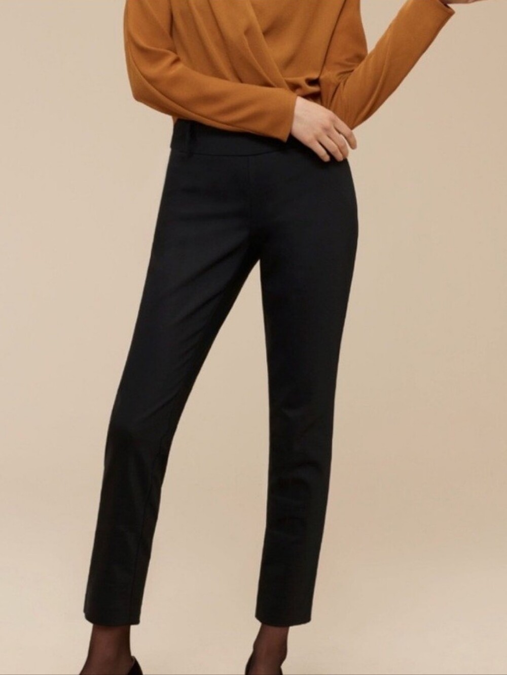 Babaton Elliott Cigarette Ankle Pants Size 0 Black Slim Trousers
